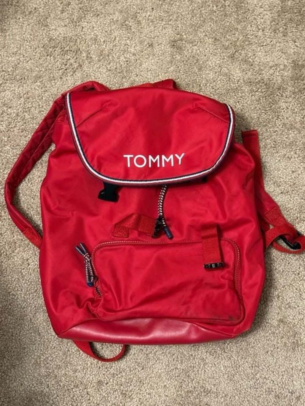 Tommy Hilfiger Red Logo Backpack